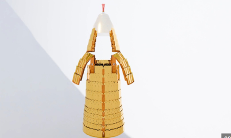 A screenshot of the gilded bronze armor after simulated restoration. Photo: CCTV News