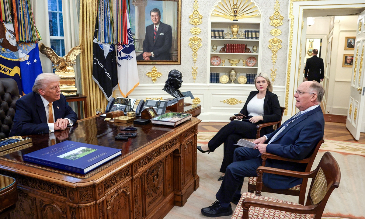 US President Donald Trump speaks during an exclusive interview with Reuters at the White House on January 14, 2026 local time Photo: IC