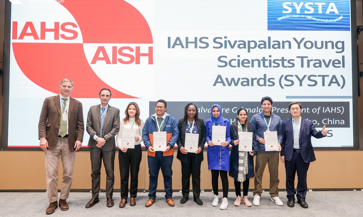 Six young scholars from different countries receive IAHS Sivapalan Young Scientists Travel Awards (SYSTA) and get funding to participate in the water governance capacity training program in China. Photo: Courtesy of Eastern Institute of Technology in Ningbo