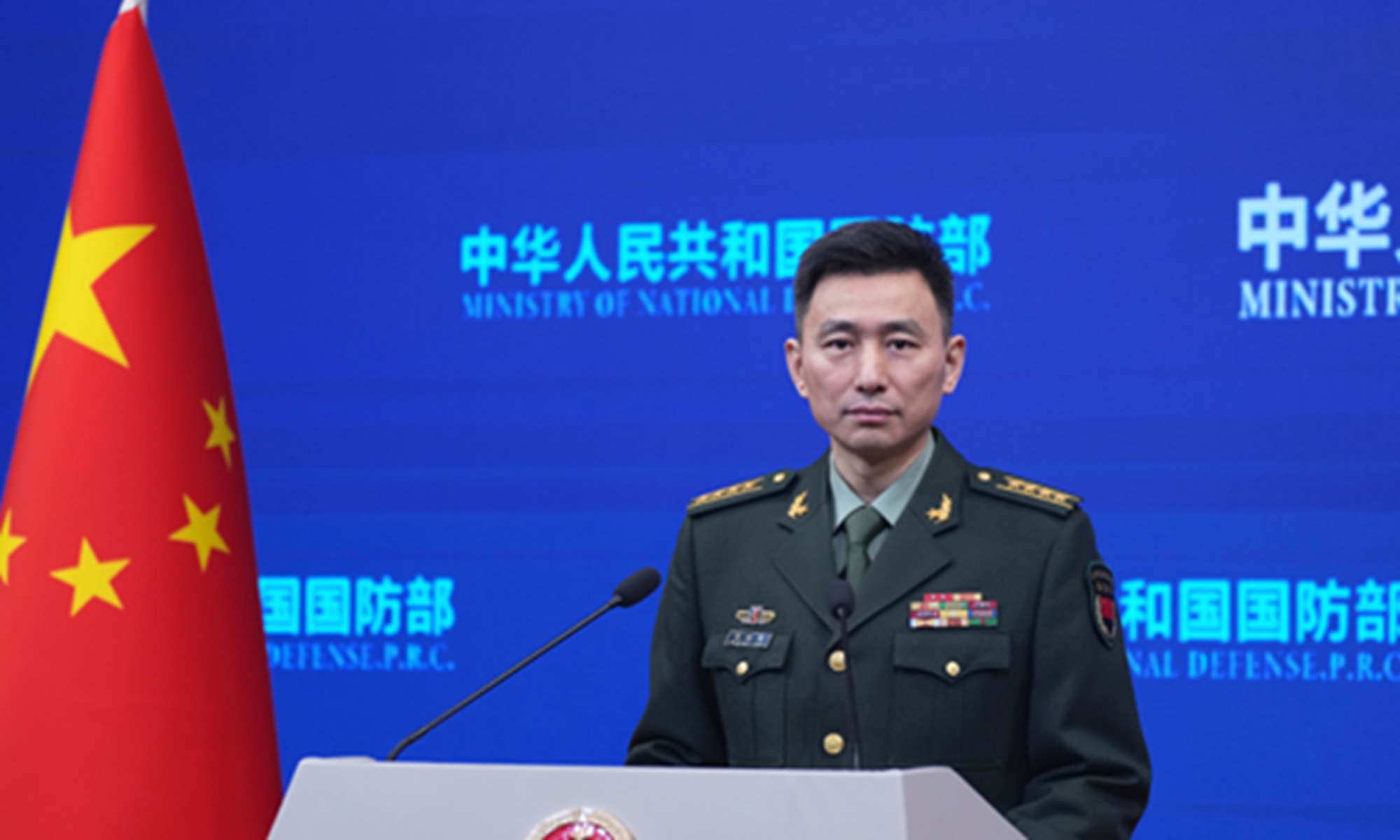 Zhang Xiaogang, spokesperson for the Ministry of National Defense