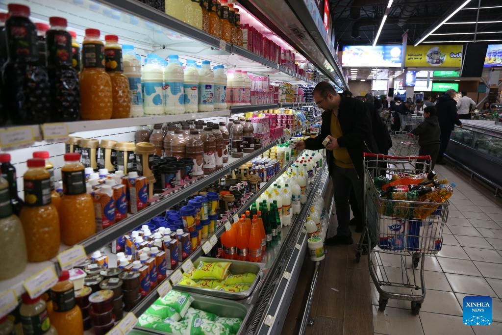 People shop at a supermarket in Tehran, Iran, on Jan. 16, 2026. (Photo: Xinhua)
