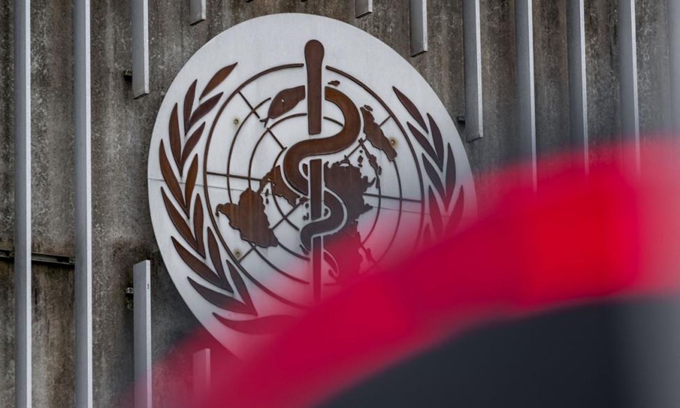 The logo of the World Health Organization (WHO) outside its headquarters in Geneva Photo: VCG
