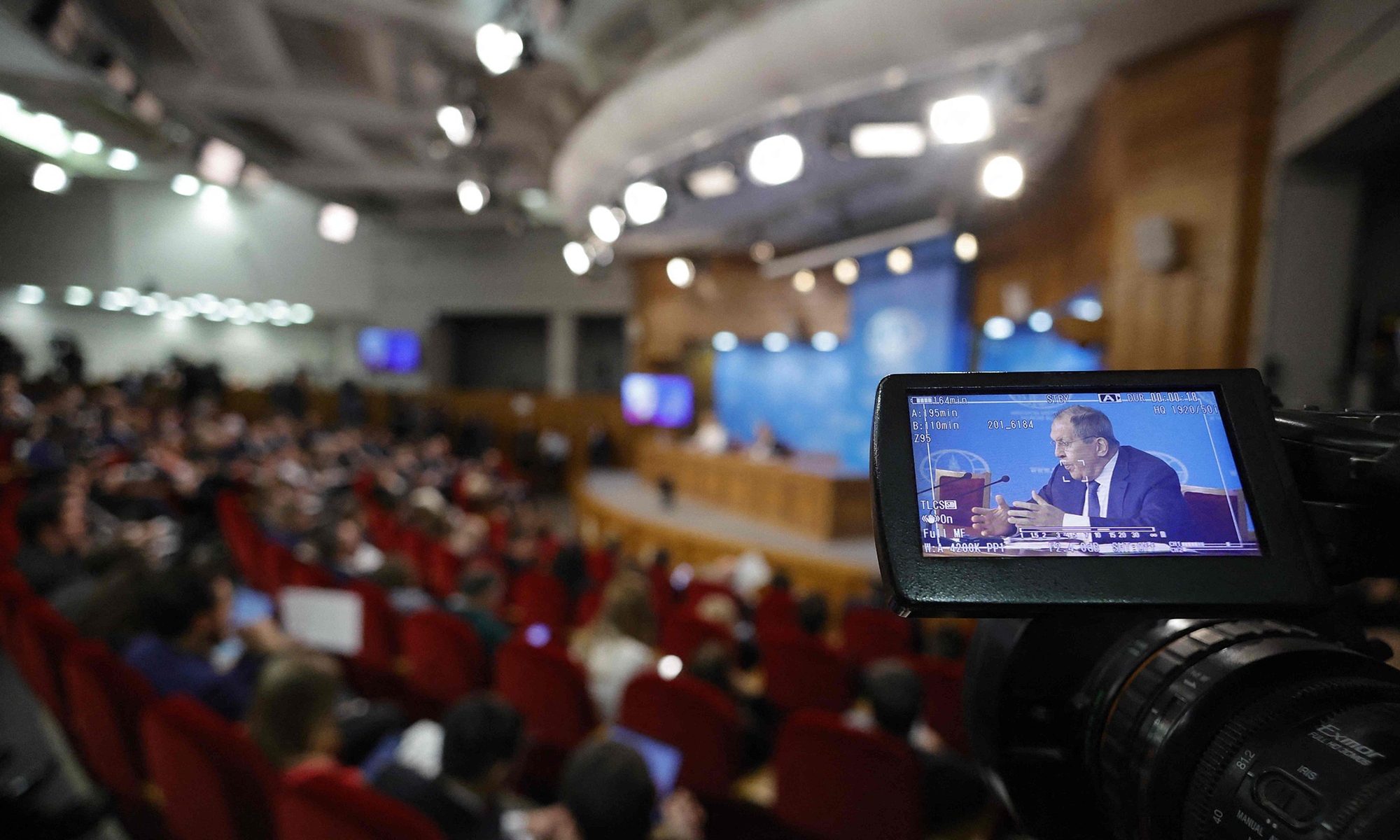 Russian Foreign Minister Sergei Lavrov delivers his annual press conference at the Russian Foreign Ministry headquarters in Moscow on January 20, 2026. He said during the press conference that the relationship between Russia and China is unprecedented in both its level and depth, according to media reports. Photo: VCG
