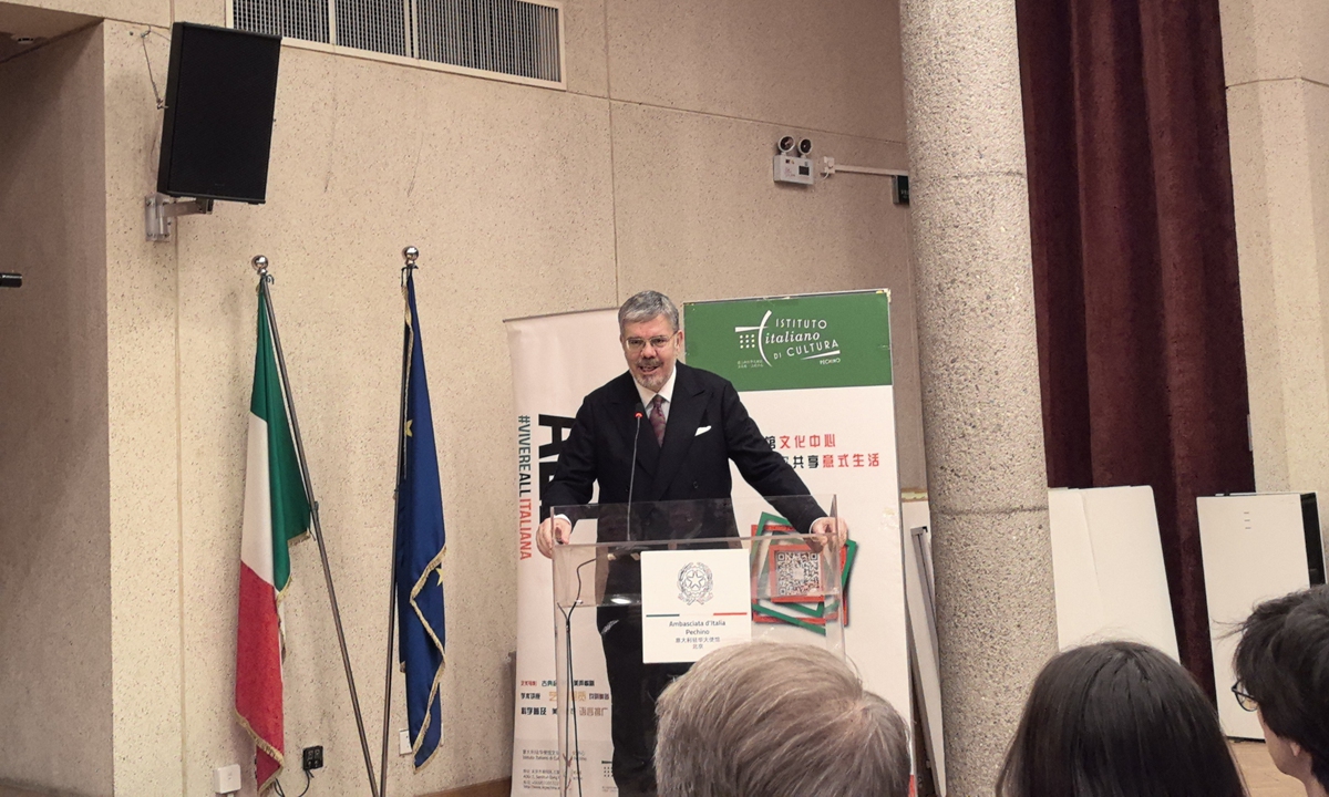 Massimo Ambrosetti, Italian Ambassador to China gives his remarks on January 19, 2026. Photos: Dong Feng/GT