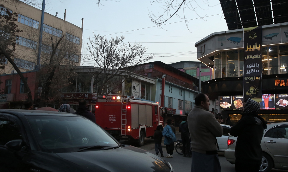 An explosion occurred in Kabul, the capital of Afghanistan on January 19, 2026, near a Chinese-Afghan joint restaurant, killing seven people, including one Chinese citizen, and injuring several others. Photo: IC