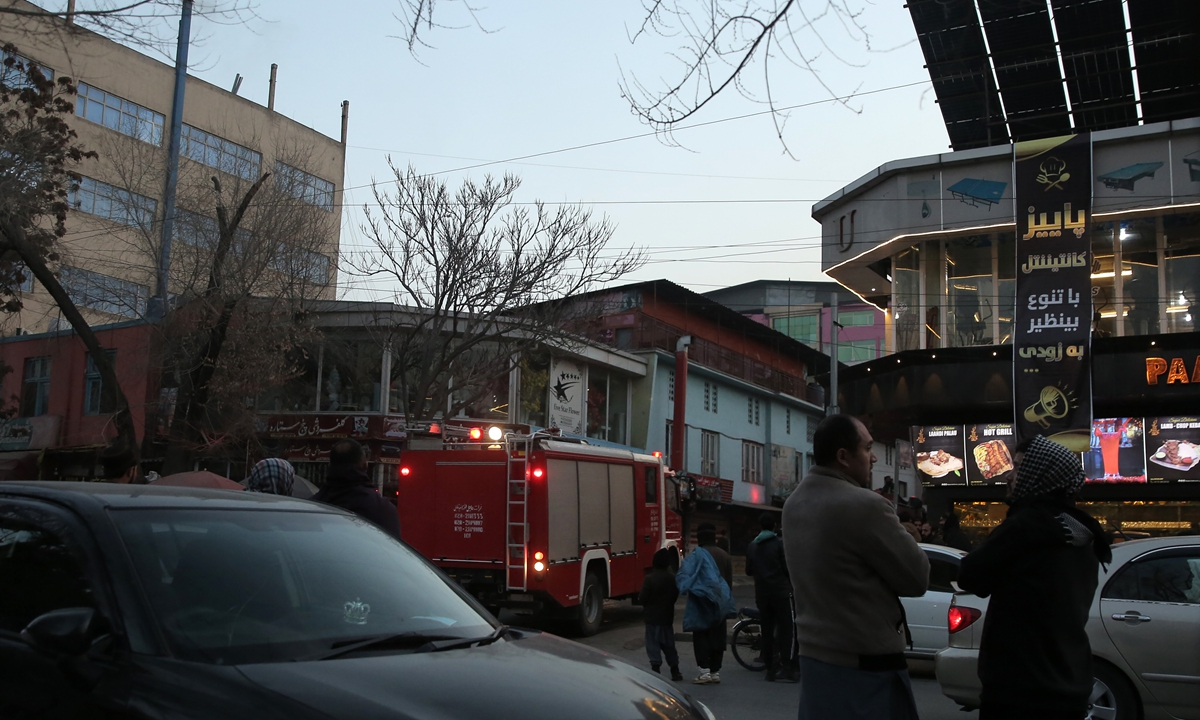 An explosion occurred in Kabul, the capital of Afghanistan on January 19, 2026, near a Chinese-Afghan joint restaurant, killing seven people, including one Chinese citizen, and injuring several others. Photo: IC