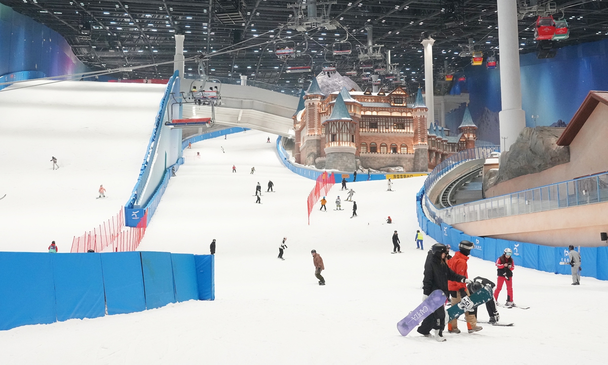 On September 6, 2025, Yaoxue Ice and Snow World, the world's largest indoor snow park located in Shanghai's Lingang area, celebrated its first anniversary. Photo: VCG  