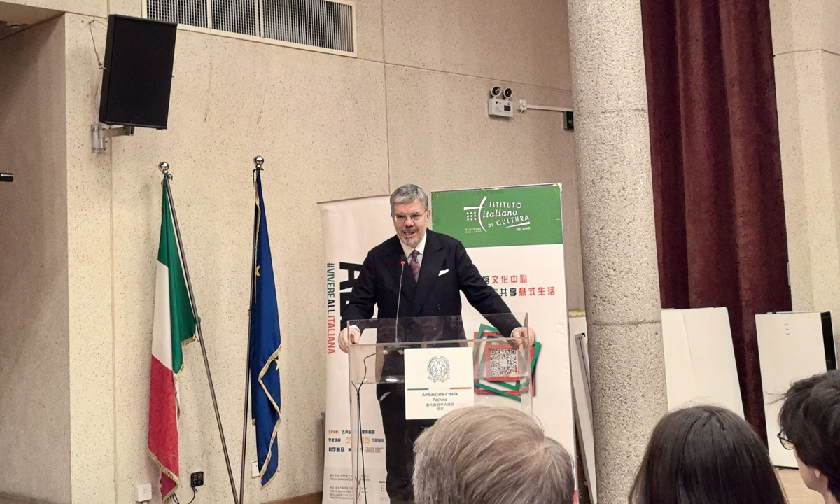 Massimo Ambrosetti, Italian Ambassador to China gives his remarks on January 19, 2026. Photos: Dong Feng/GT