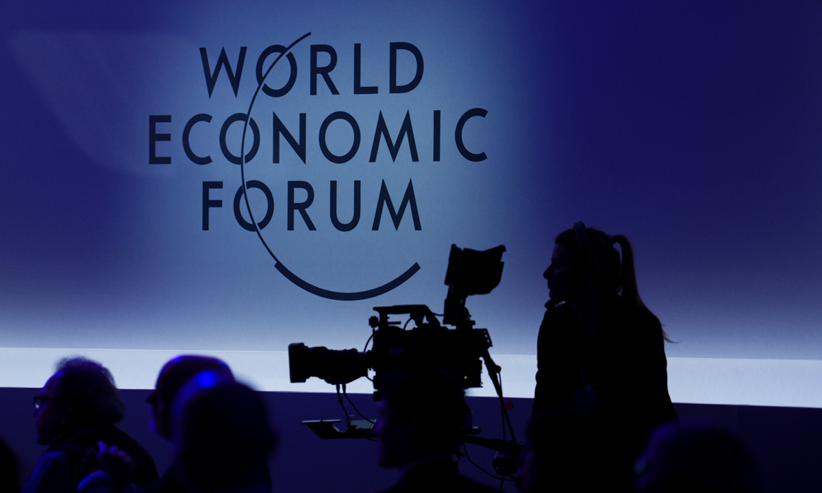 A camera person films as Canada Prime Minister Mark Carney delivers a speech at the World Economic Forum in Davos, Switzerland on January 20, 2026. Photo: VCG