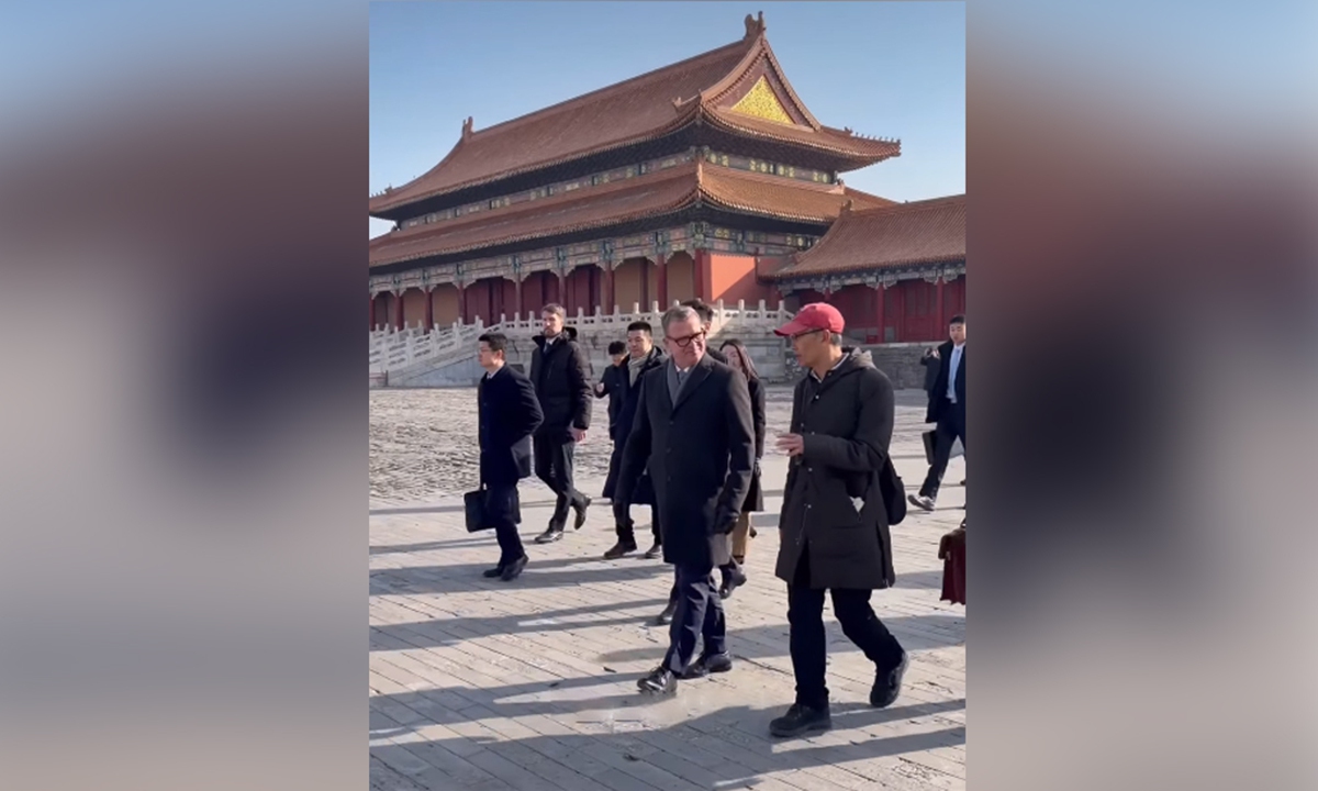 Finnish Prime Minister Petteri Orpo visits the Palace Museum in Beijing on January 27, 2026. Screenshot from Orpo's Instagram post
