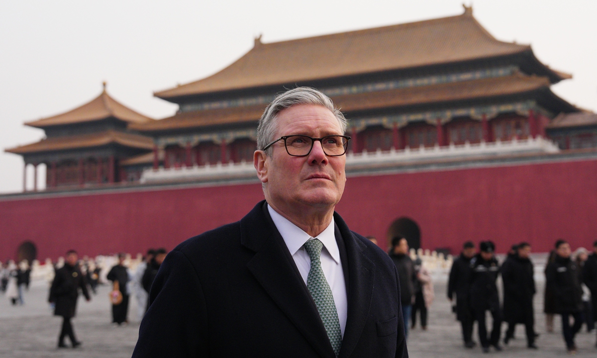 British Prime Minister Keir Starmer visits the Forbidden City during his visit to China, on January 29, 2026 in Beijing, China. Photo: VCG