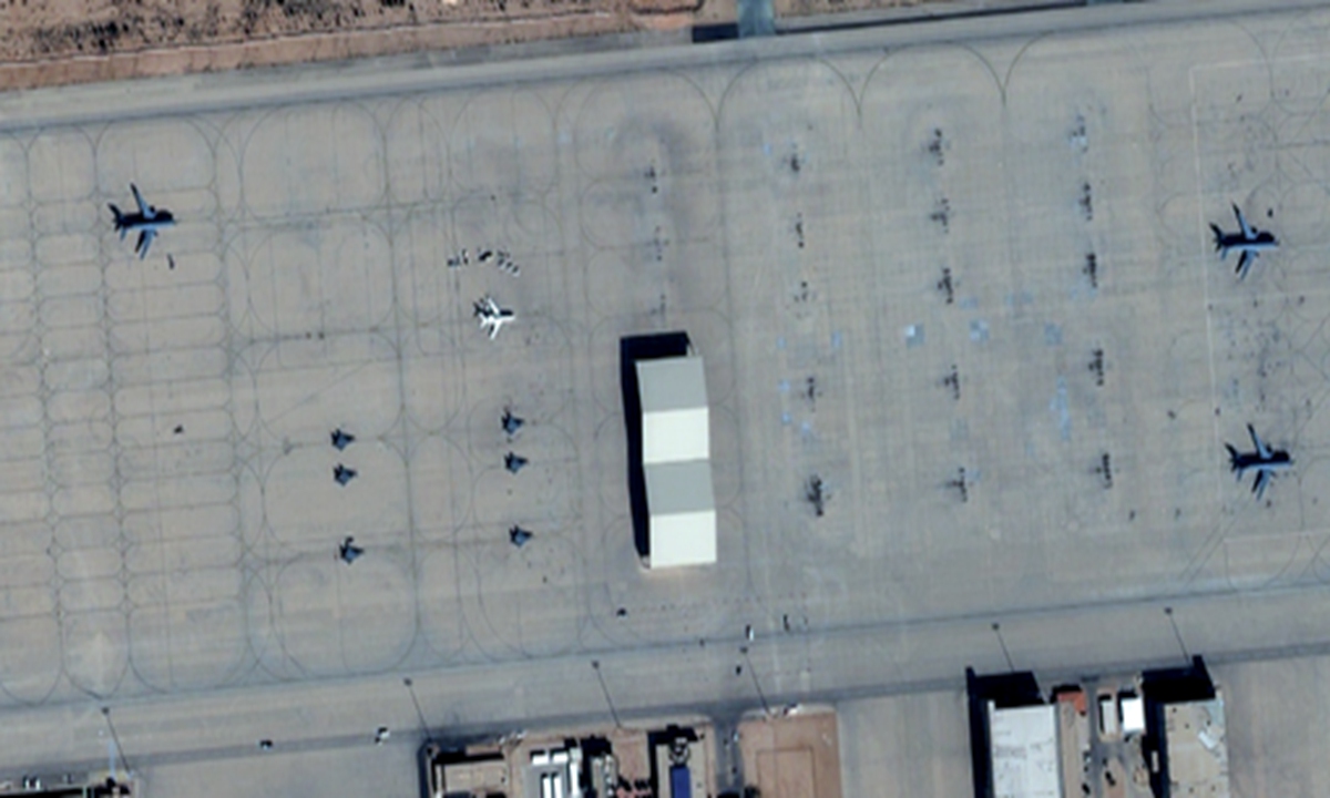 Satellite imagery taken on January 17 at Prince Sultan Air Base in Saudi Arabia