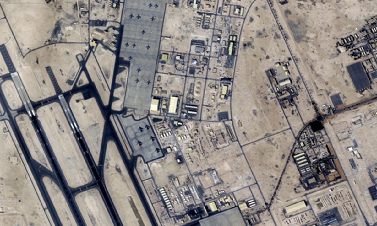 Satellite images taken at the Al Udeid Air Base on January 25 showed 14 KC-135 aerial refueling aircrafts