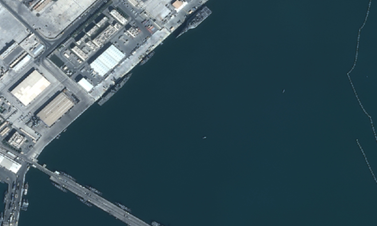 Satellite imagery taken on January 12 at the Naval Support Activity Bahrain Base in Bahrain 