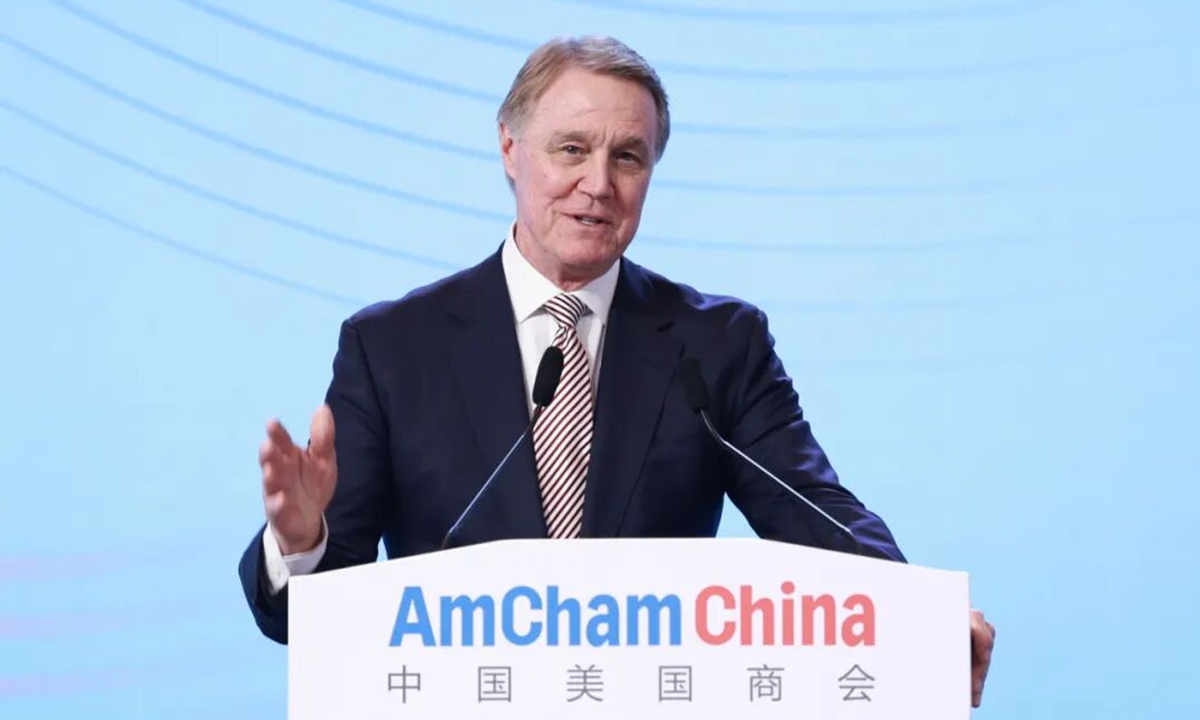 US Ambassador to China David Perdue Photo: American Chamber of Commerce in China's WeChat account