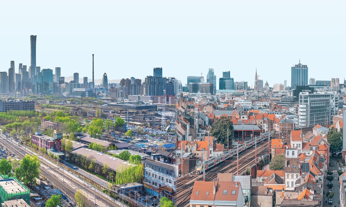 A view of Beijing (left) and Brussels Photos: VCG