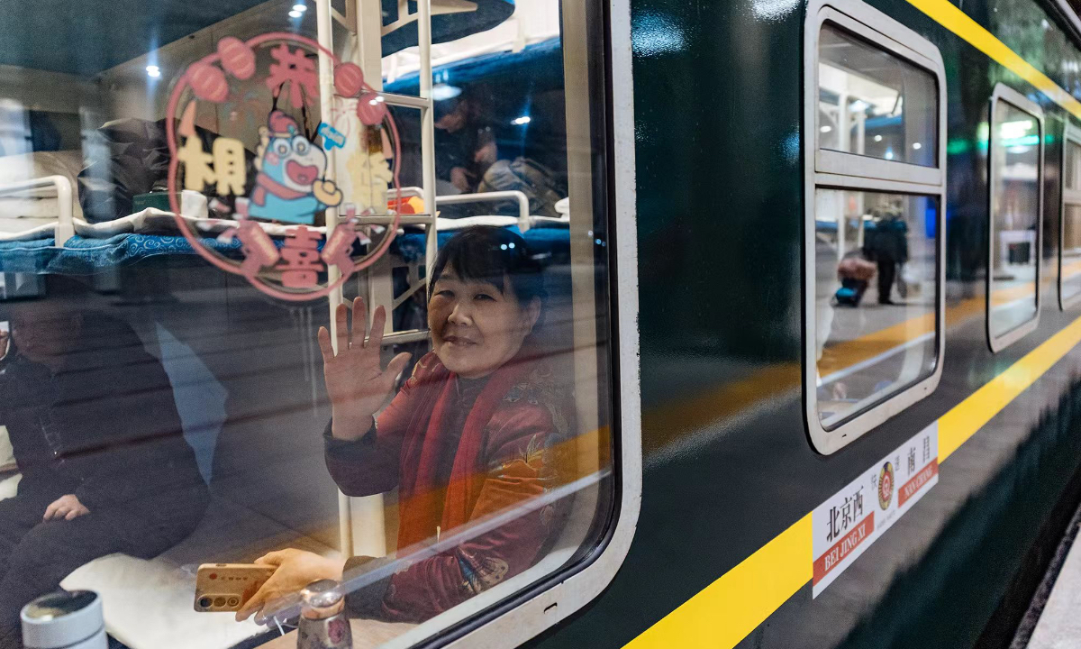 China's 2026 Spring Festival travel rush begins, first train rolls out amid festive cheer and family reunion expectations
