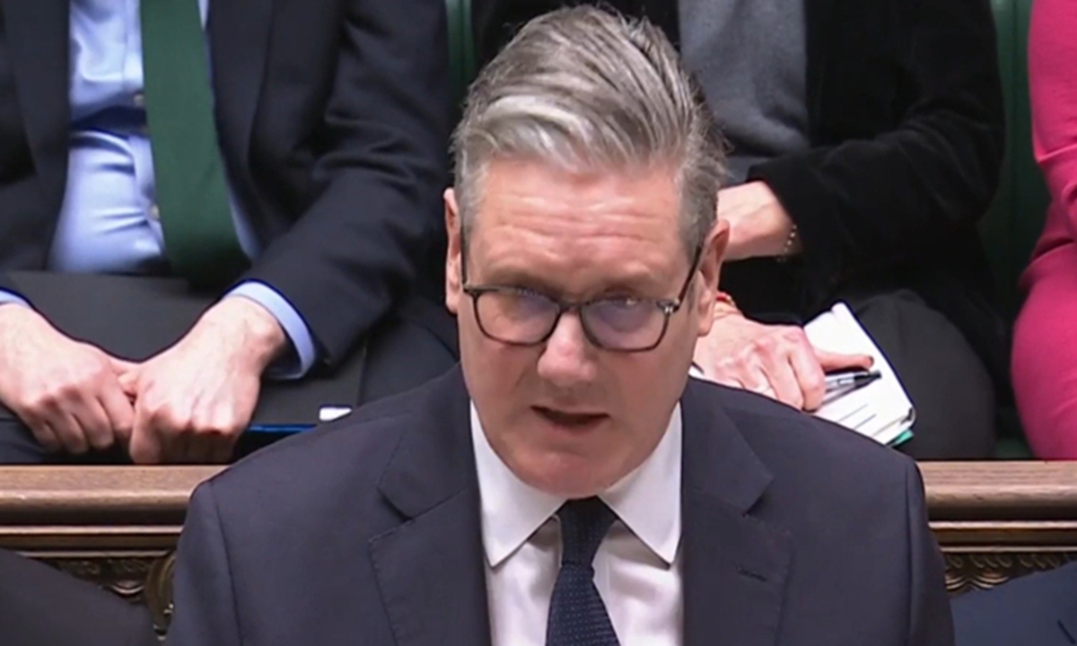 Keir Starmer, UK prime minister, speaks at parliament on Monday, February 2026. Photo: Screenshot from parliamentlive.tv

