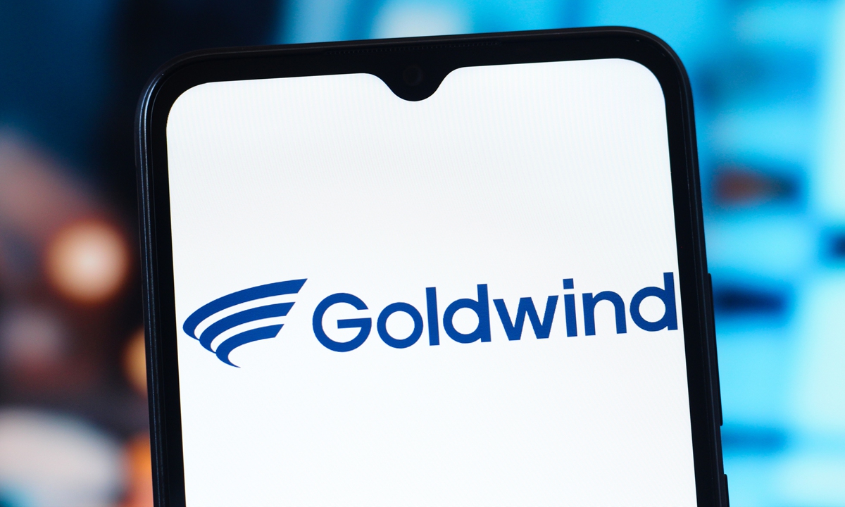 The Goldwind Science and Technology (Goldwind) logo is seen displayed on a smartphone screen. Photo: VCG