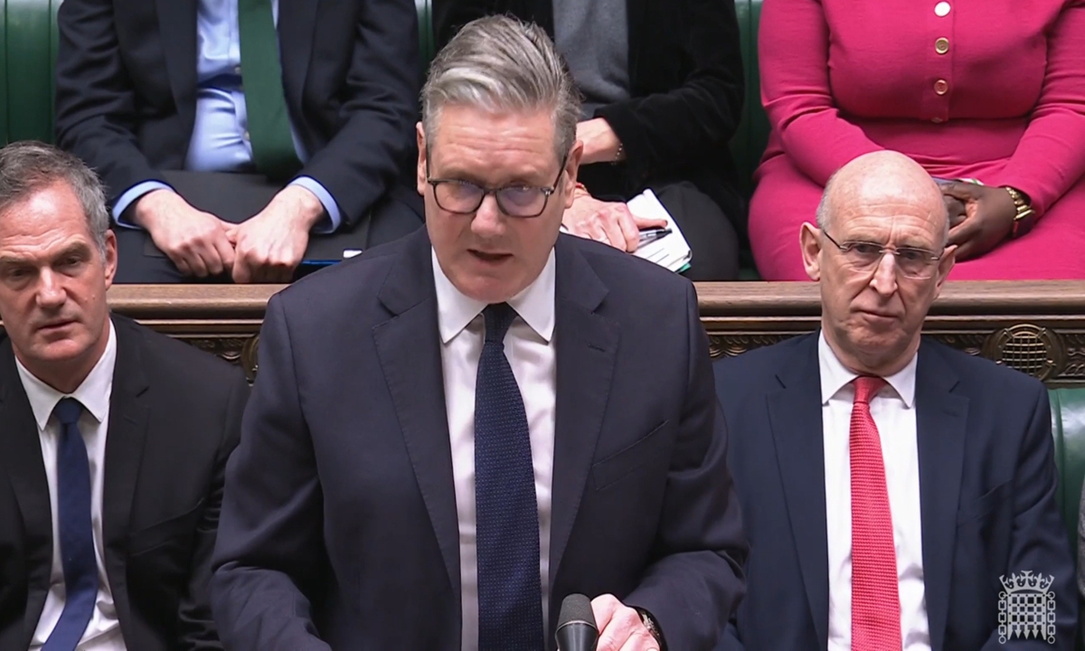 Keir Starmer, UK prime minister, speaks at parliament on Monday, February 2026. Photo: Screenshot from parliamentlive.tv