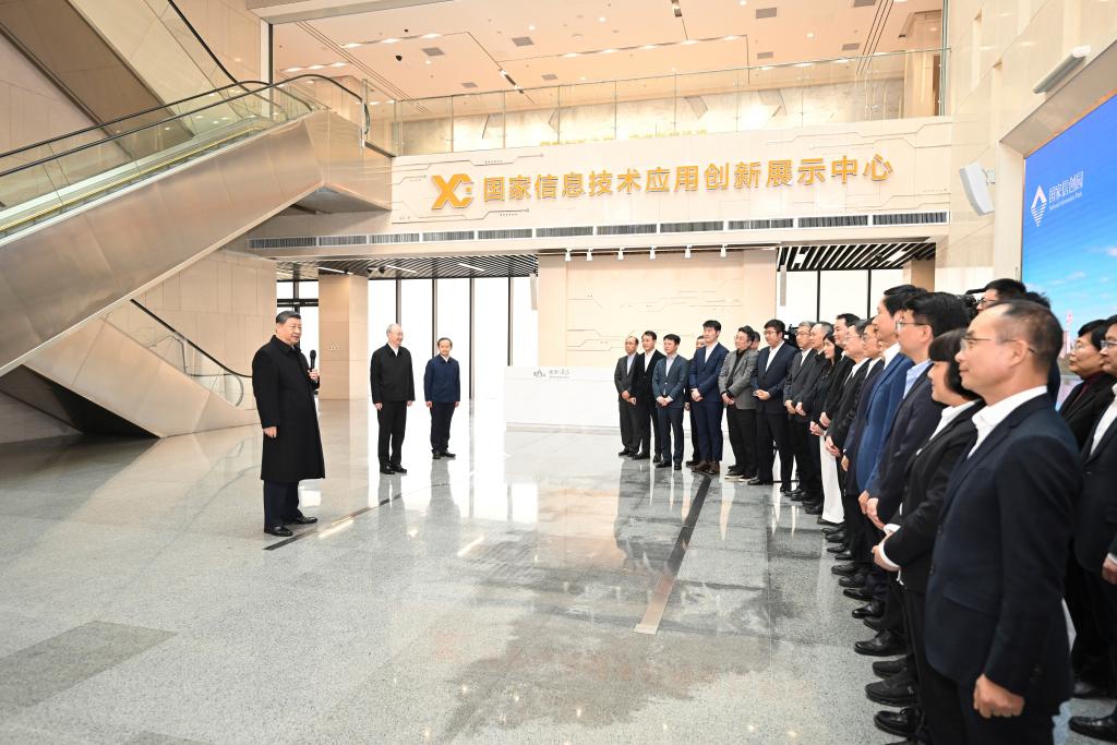 Chinese President Xi Jinping, also general secretary of the Communist Party of China Central Committee and chairman of the Central Military Commission, visits an information technology (IT) innovation park in Beijing, capital of China, Feb. 9, 2026. At the park, Xi learned about IT application and innovation, and was briefed on Beijing's efforts to expedite the development of an international sci-tech innovation center.

Xi checked the display of sci-tech innovation outcomes, and talked with researchers and heads of sci-tech enterprises. (Xinhua/Xie Huanchi)
