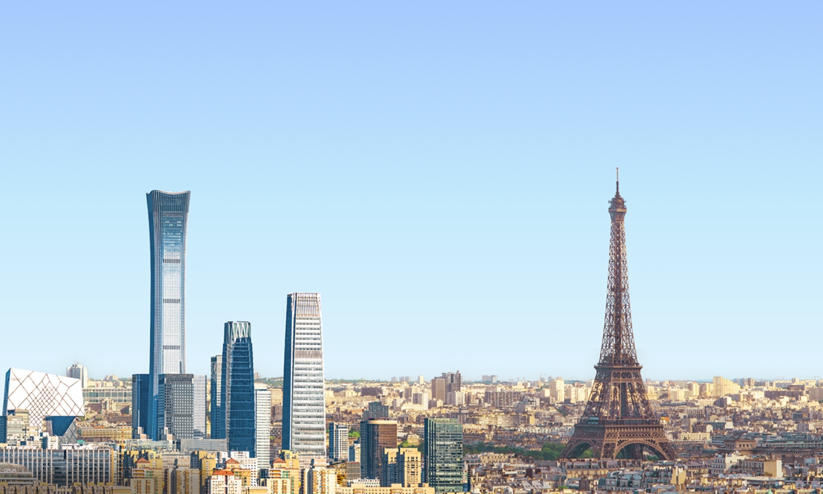 A view of Beijing (left) and Paris Photos: VCG