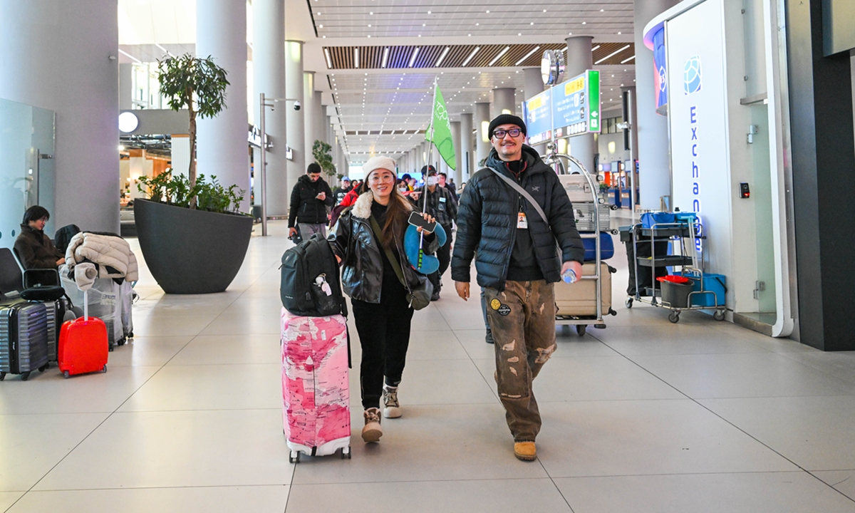 The first batch of Chinese tourists eligible for Turkey's visa-free policy arrives at Istanbul Airport on January 2, 2026. Photo: Xinhua