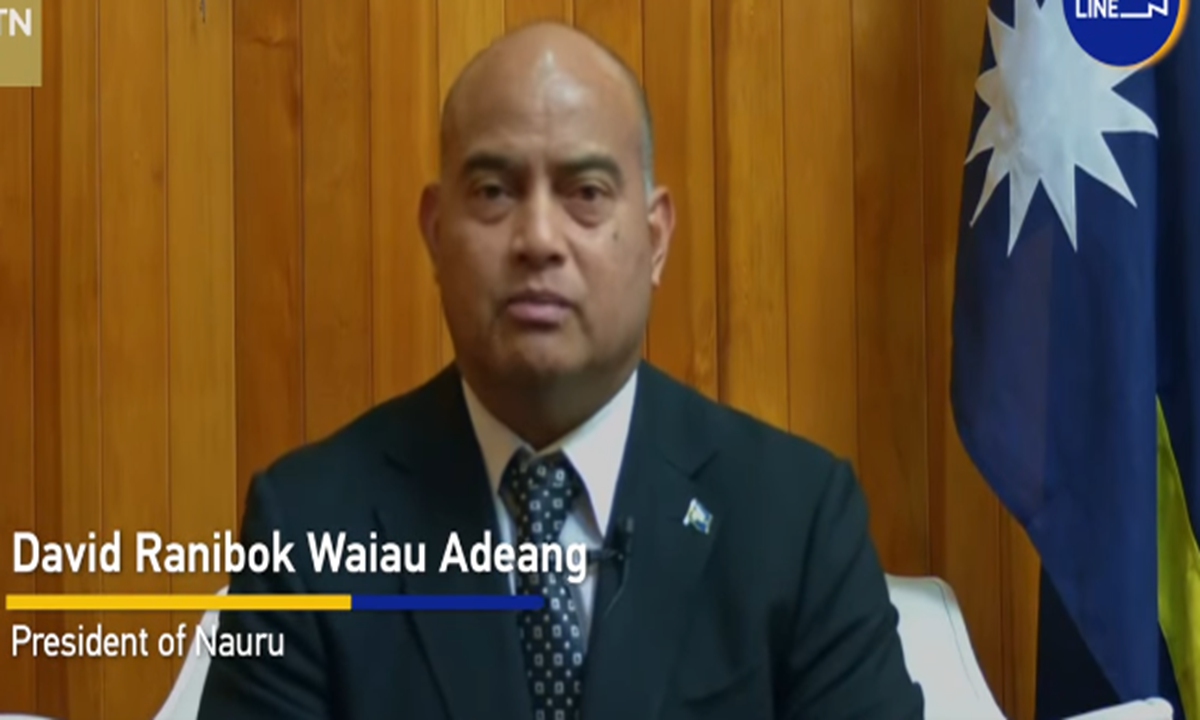 Nauru's President David Adeang has recently extended warm greetings to the Chinese people on the occasion of the Chinese New Year, the Year of the Horse. Screenshot from CGTN
