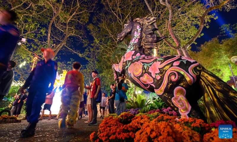 People visit a lantern fair in celebration of the upcoming Year of the Horse in Selangor state, Malaysia, Feb. 14, 2026. (Photo by Chong Voon Chung/Xinhua)