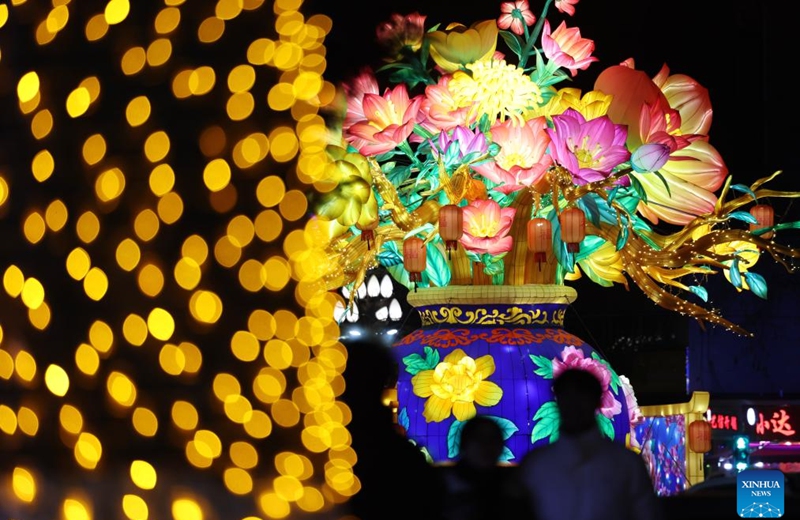 Tourists visit a lantern fair celebrating the upcoming Chinese New Year in Lanzhou, northwest China's Gansu Province, Feb. 14, 2026. (Xinhua/Chen Bin)