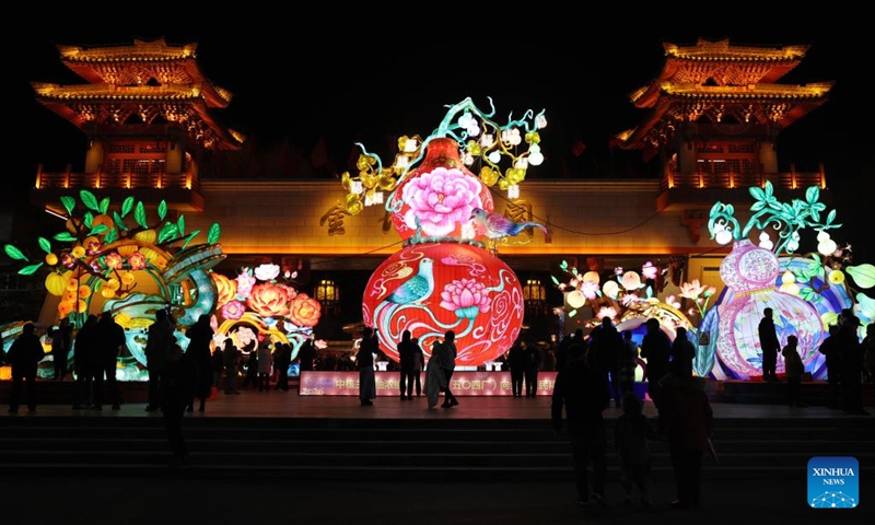 Tourists visit a lantern fair celebrating the upcoming Chinese New Year in Lanzhou, northwest China's Gansu Province, Feb. 14, 2026. (Xinhua/Chen Bin)