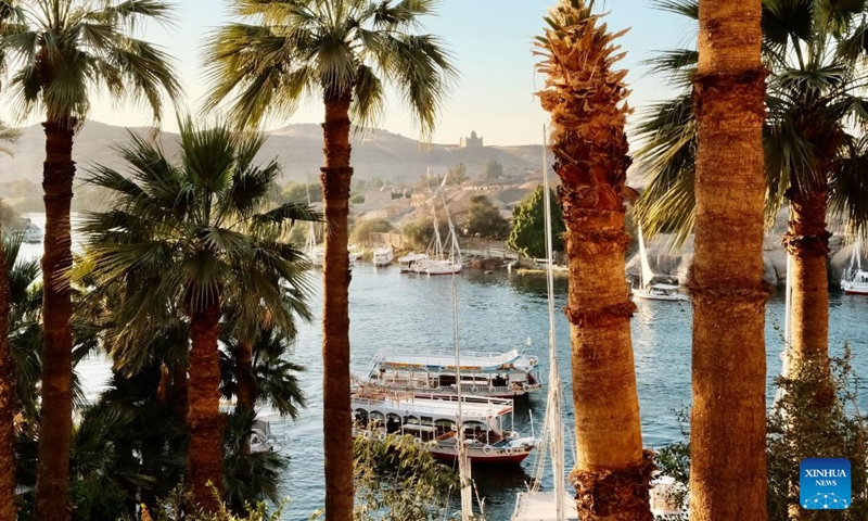 This photo taken on Feb. 20, 2026 shows a view of Aswan, Egypt. Aswan, a southern Egyptian city on upper Nile River, is one of the country's famous tourist destinations. It boasts rich cultural and natural tourism resources, attracting visitors from around the world every year. (Xinhua/Xin Mengchen)