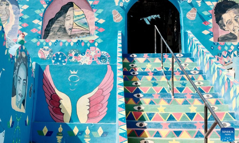 This photo taken on Feb. 20, 2026 shows a view of a Nubian village in Aswan, Egypt. Aswan, a southern Egyptian city on upper Nile River, is one of the country's famous tourist destinations. It boasts rich cultural and natural tourism resources, attracting visitors from around the world every year. (Xinhua/Xin Mengchen)