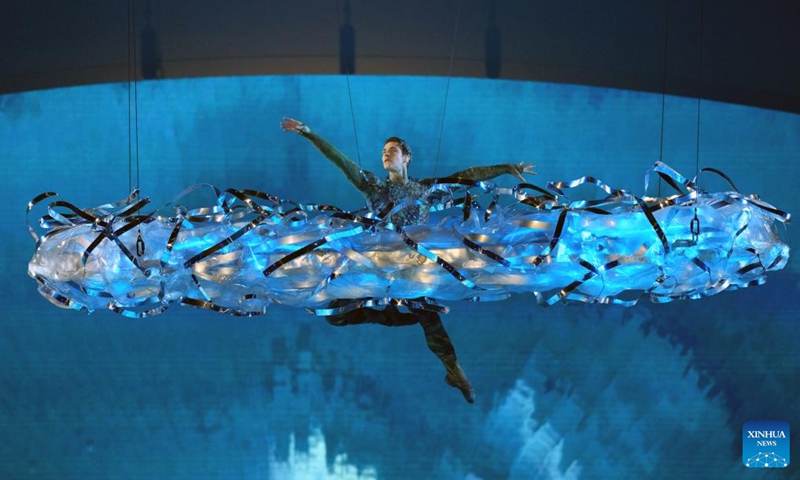 Actors perform during the closing ceremony of the Milan-Cortina 2026 Olympic Winter Games at Verona Olympic Arena in Verona, Italy, Feb. 22, 2026. (Xinhua/Xue Yuge)