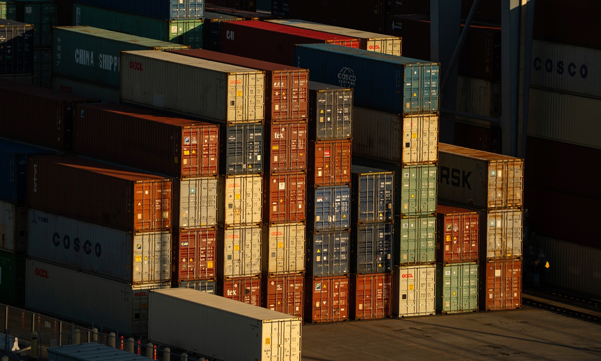 Shipping containers at the Port of Long Beach in Long Beach, California, US, on February 20, 2026. Photo: VCG