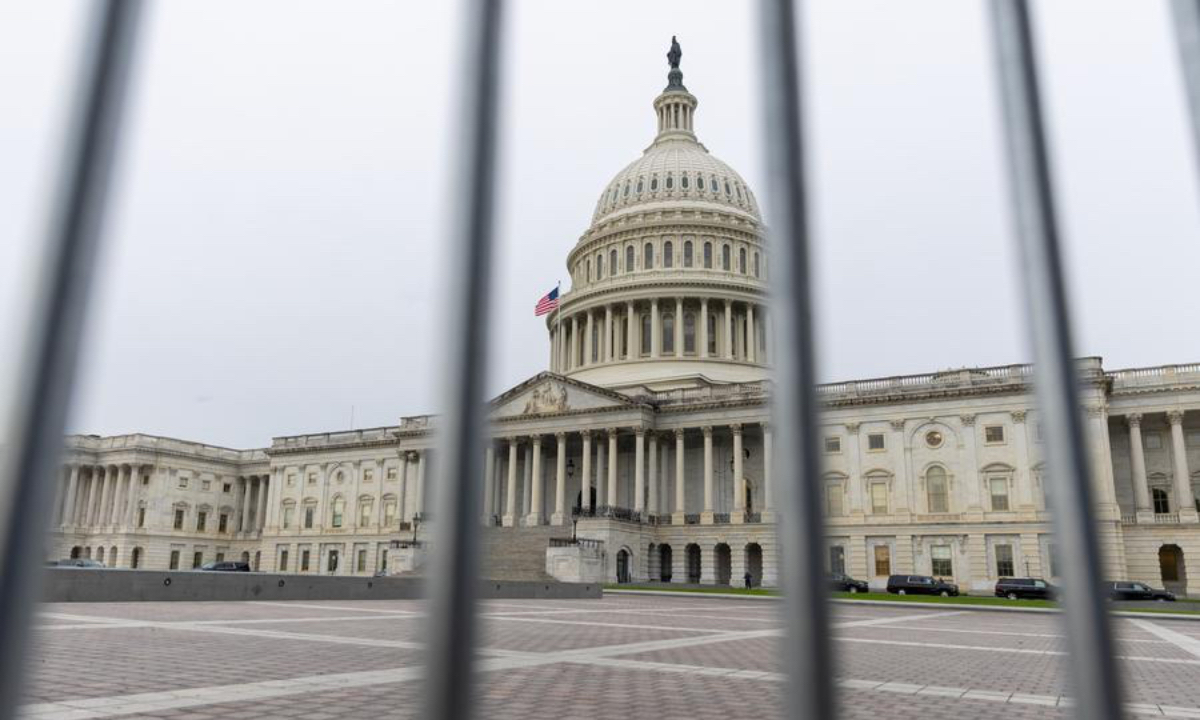 The U.S. Capitol building is seen in Washington D.C., the United States, on Sept. 30, 2025. (Xinhua/Hu Yousong)