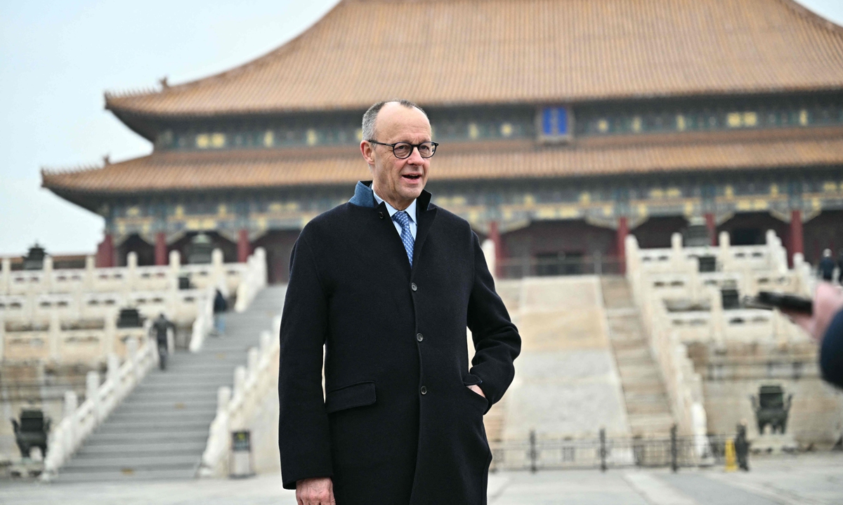German Chancellor Friedrich Merz visits the Palace Museum in Beijing on February 26, 2026. Photo: VCG