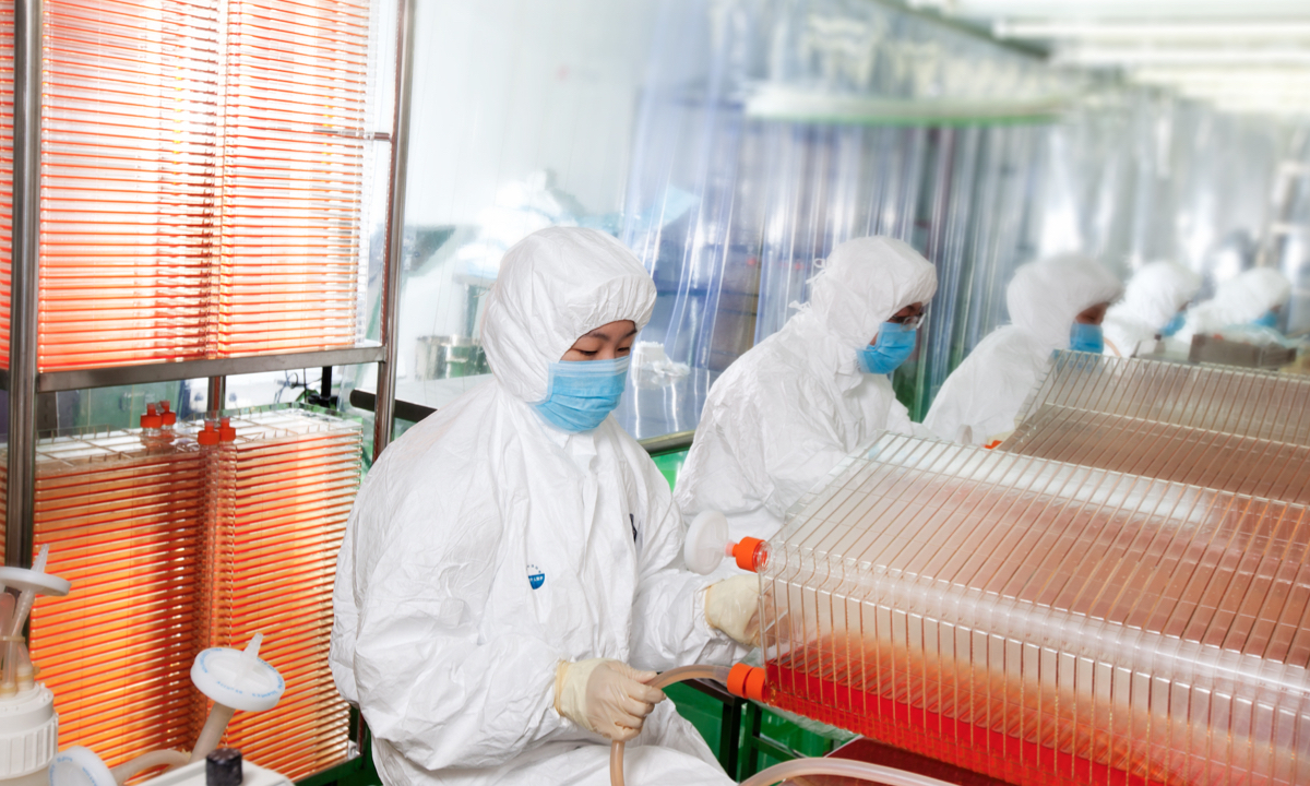 Workers work in a biological products workshop in China. Photo: Courtesy of Milano Finanza