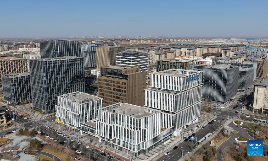 An aerial drone photo taken on March 18, 2026 shows the Zhongguancun Science Park in the Xiong'an New Area in north China's Hebei Province. (Xinhua/Yang Shiyao)
