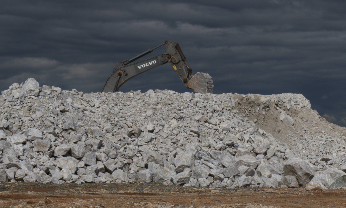 An earth moving vehicle operates during a lithium mining process at Sandawana Mines in Mberengwa, Zimbabwe on November 19, 2025. 