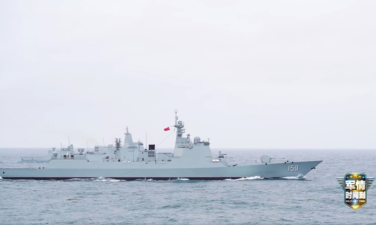 The Xigaze, a new Type 052D guided missile destroyer of the Chinese People’s Liberation Army (PLA) Navy, conducts its first maritime combat training in early 2026. Photo: Screenshot from China Central Television