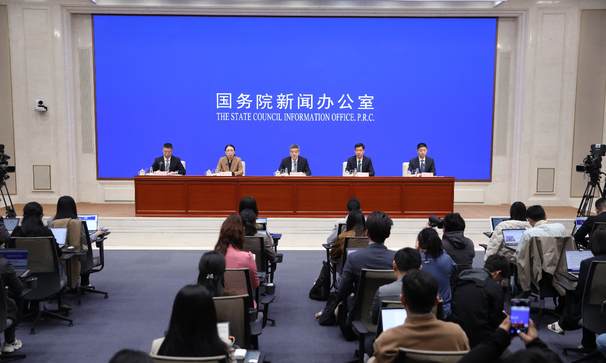 The State Council Information Office holds a policy briefing on the measures rolled out by the General Office of China’s State Council to speed up the development of a tiered diagnosis and treatment system on April 13, 2026. Photo: IC