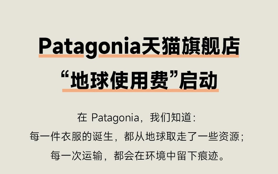 A statement from Patagonia’s Tmall flagship store on its “Earth usage fee” on March 31, 2026. Photo: Screenshot of the announcement