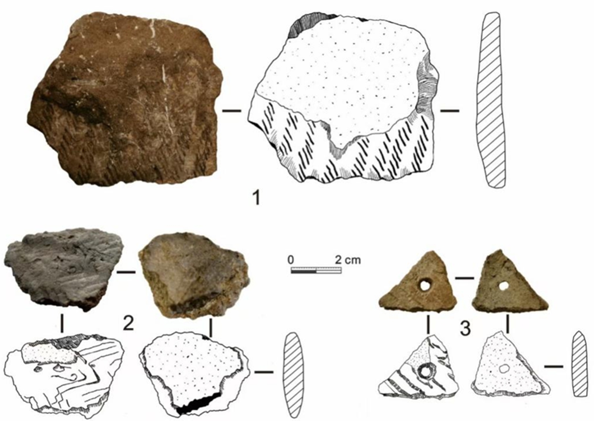 Pottery fragments discovered at the Dali Lake site Photo: Courtesy of Zhang Xujiao