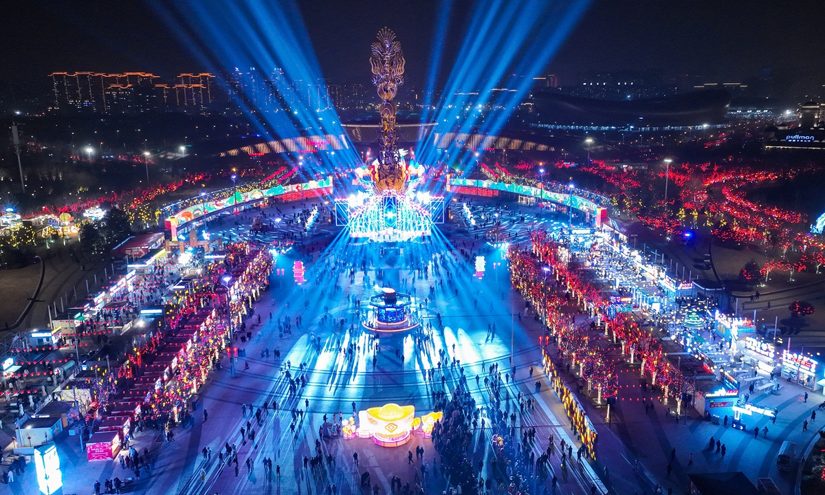 The 2026 Tangshan Nanhu Spring Festival Lantern Festival in North China's Hebei Province Photo: Zhao Liang