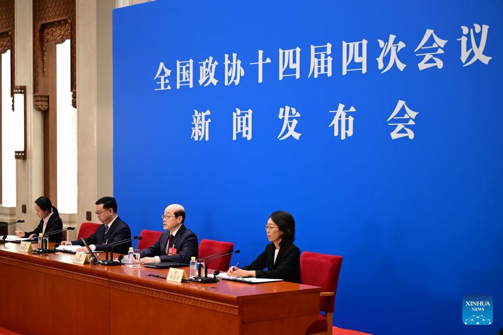 Liu Jieyi, spokesperson for the fourth session of the 14th Chinese People's Political Consultative Conference (CPPCC) National Committee, attends a press conference at the Great Hall of the People in Beijing, capital of China, March 3, 2026. The CPPCC National Committee, China's top political advisory body, held a press conference on Tuesday, one day before its annual session. (Xinhua)