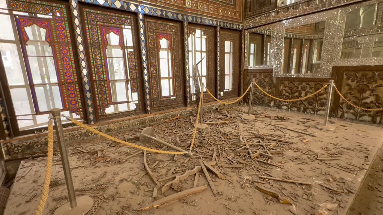 Damage caused to the World Heritage site of Golestan Palace by the US-Israeli airstrike Photo: @Iran_GOV on X 