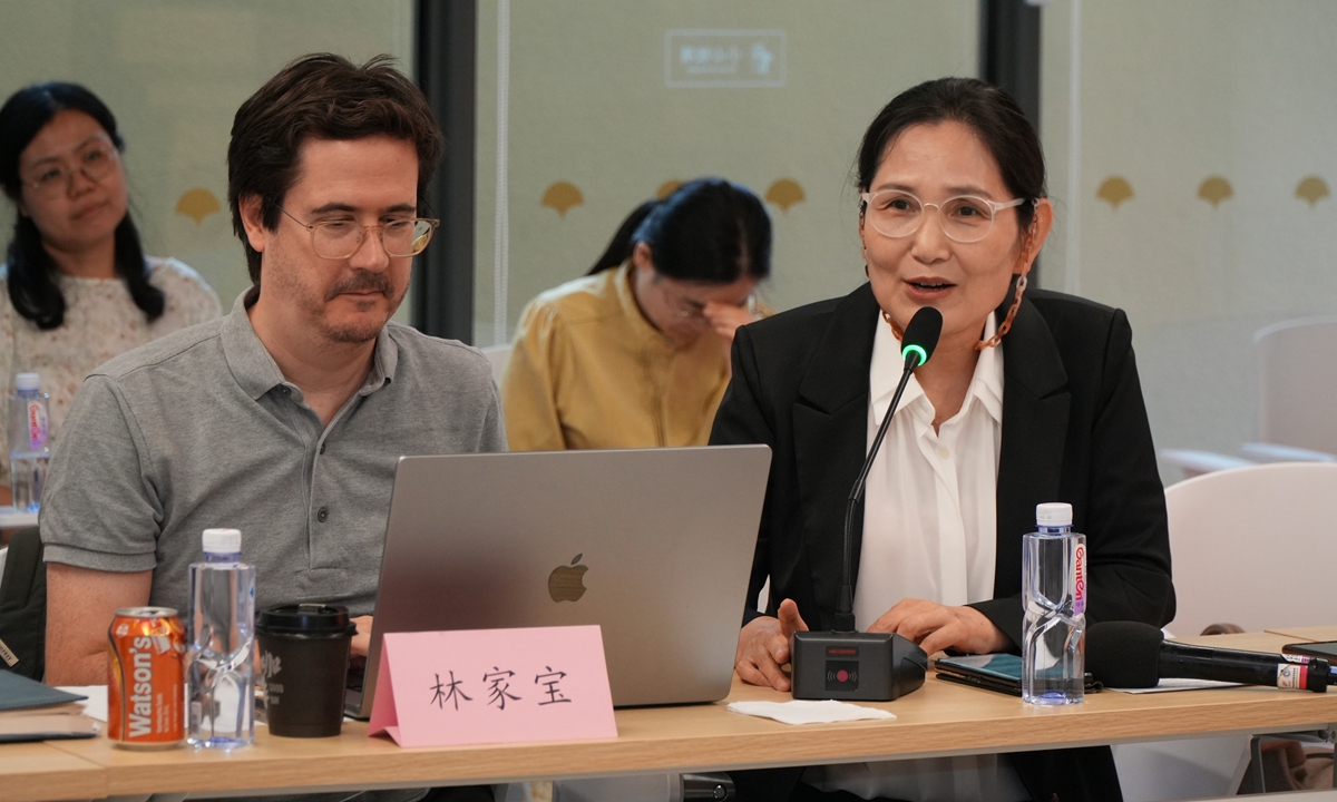 Hong Won-sook (right) speaks at a meeting organized by the CPPCC Shanghai municipal committee on July 19, 2024. Photo: Courtesy of Hong
