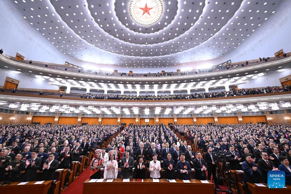 The opening meeting of the fourth session of the 14th Chinese People's Political Consultative Conference (CPPCC) National Committee is held at the Great Hall of the People in Beijing, capital of China, March 4, 2026. (Xinhua/Shen Hong)