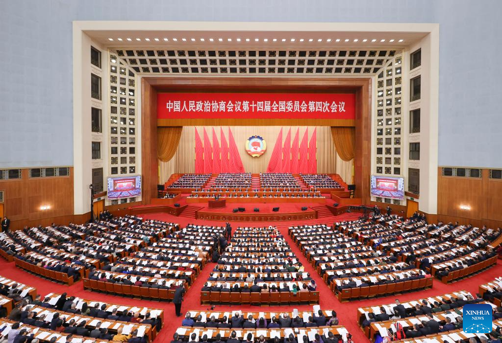 The opening meeting of the fourth session of the 14th Chinese People's Political Consultative Conference (CPPCC) National Committee is held at the Great Hall of the People in Beijing, capital of China, March 4, 2026. (Xinhua/Liu Bin)
